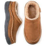 Faux Fur Lined Slippers with Round Toe