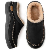 Faux Fur Lined Slippers with Round Toe