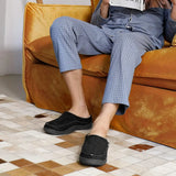 Faux Fur Lined Slippers with Round Toe