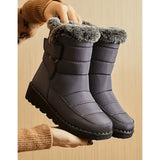 Quilted Mid-Calf Boots with Faux Fur Trim