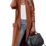Long Cardigan with Shawl Collar and Patch Pockets