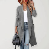 Long Cardigan with Shawl Collar and Patch Pockets