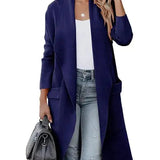 Long Cardigan with Shawl Collar and Patch Pockets