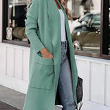 Long Cardigan with Shawl Collar and Patch Pockets