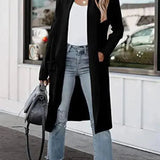 Long Cardigan with Shawl Collar and Patch Pockets
