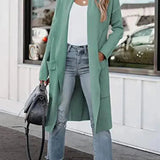 Long Cardigan with Shawl Collar and Patch Pockets