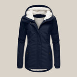 Fleece-Lined Hooded Jacket with Zip-Front Closure