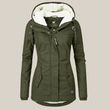 Fleece-Lined Hooded Jacket with Zip-Front Closure