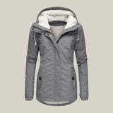 Fleece-Lined Hooded Jacket with Zip-Front Closure