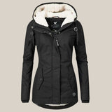 Fleece-Lined Hooded Jacket with Zip-Front Closure