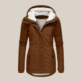Fleece-Lined Hooded Jacket with Zip-Front Closure