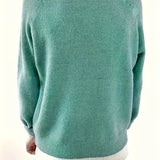 Half-Button Knit Sweater with V-Neck