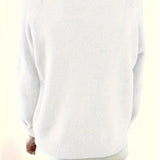 Half-Button Knit Sweater with V-Neck