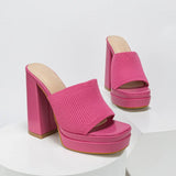 Women's High Heels with Platform Sole and Chunky Block Heel for Party Wear