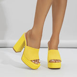 Women's High Heels with Platform Sole and Chunky Block Heel for Party Wear