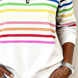 Striped Quarter-Zip Pullover with Mock Neck