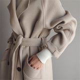 Longline Double-Breasted Wool Trench Coat