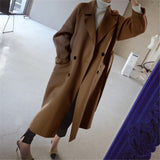 Longline Double-Breasted Wool Trench Coat