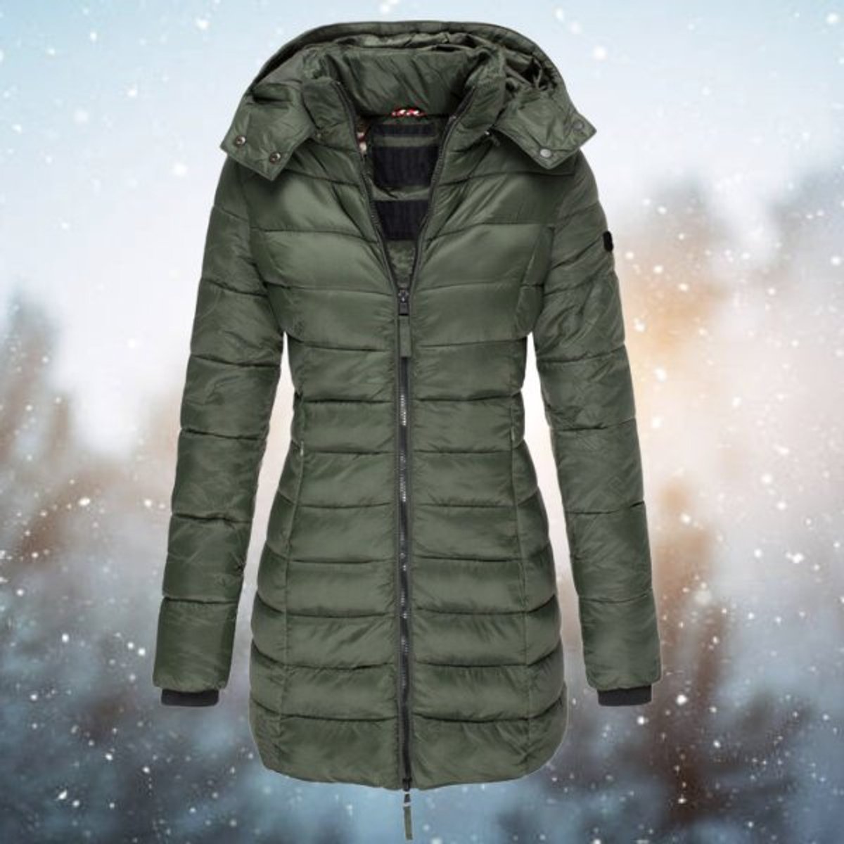 Longline Hooded Puffer Coat Waterproof
