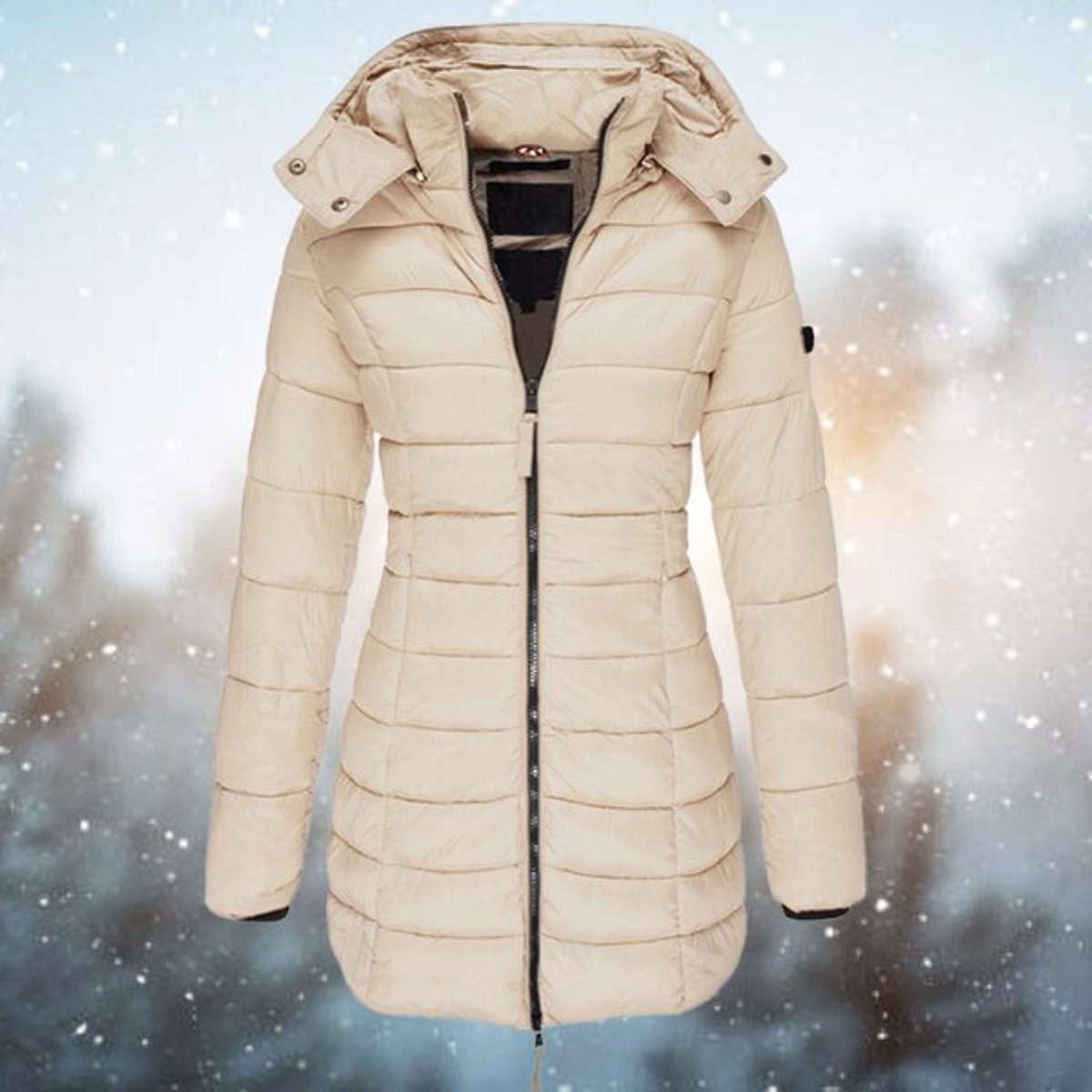 Longline Hooded Puffer Coat Waterproof