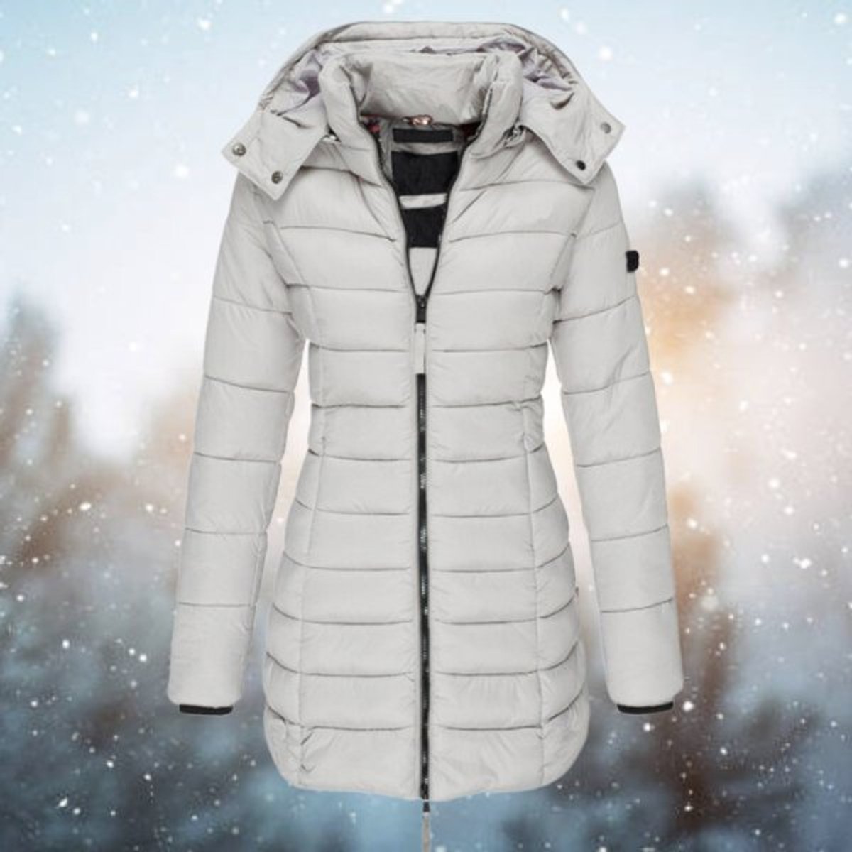 Longline Hooded Puffer Coat Waterproof