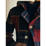 Plaid Button-Front Cropped Jacket with Side Pockets
