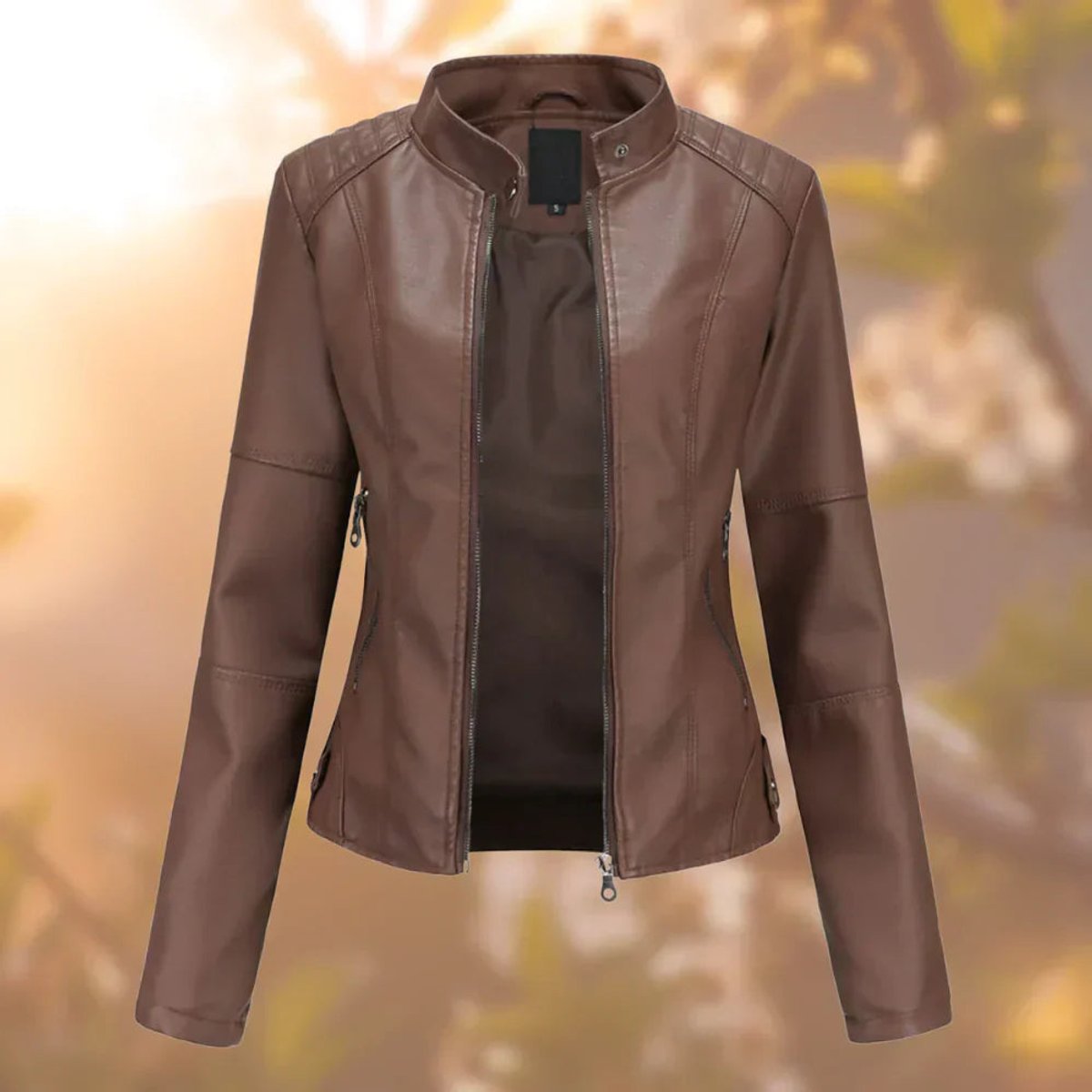 Women's Slim-Fit Faux Leather Moto Jacket