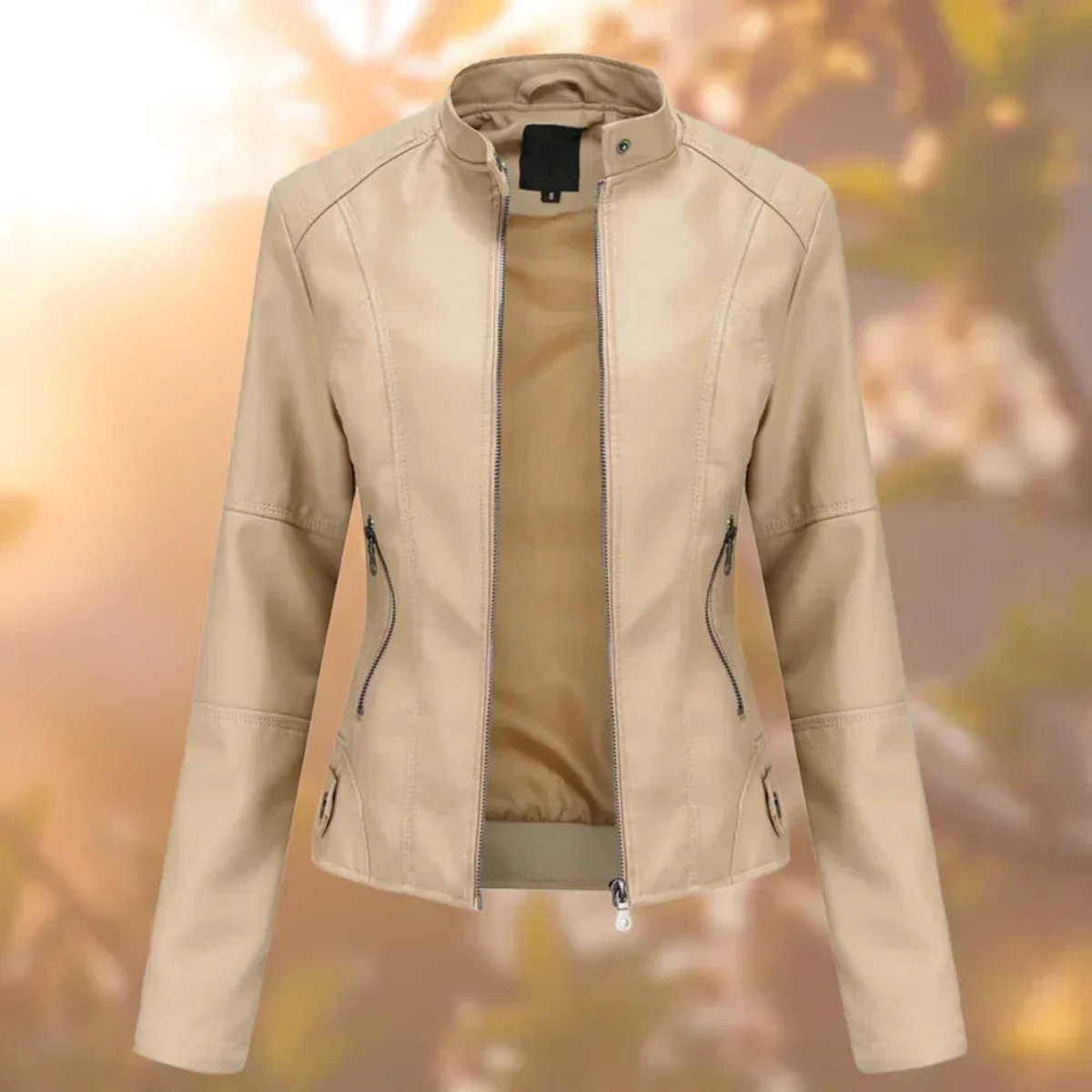 Women's Slim-Fit Faux Leather Moto Jacket