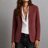 Tailored Suede Blazer with Patch Pockets
