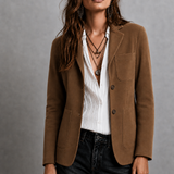 Tailored Suede Blazer with Patch Pockets