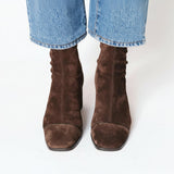 Block-Heel Ankle Boots with Square Toe