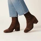 Block-Heel Ankle Boots with Square Toe