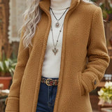 Fleece Stand Collar Jacket Women