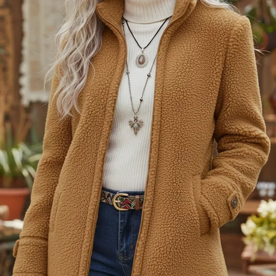 Fleece Stand Collar Jacket Women