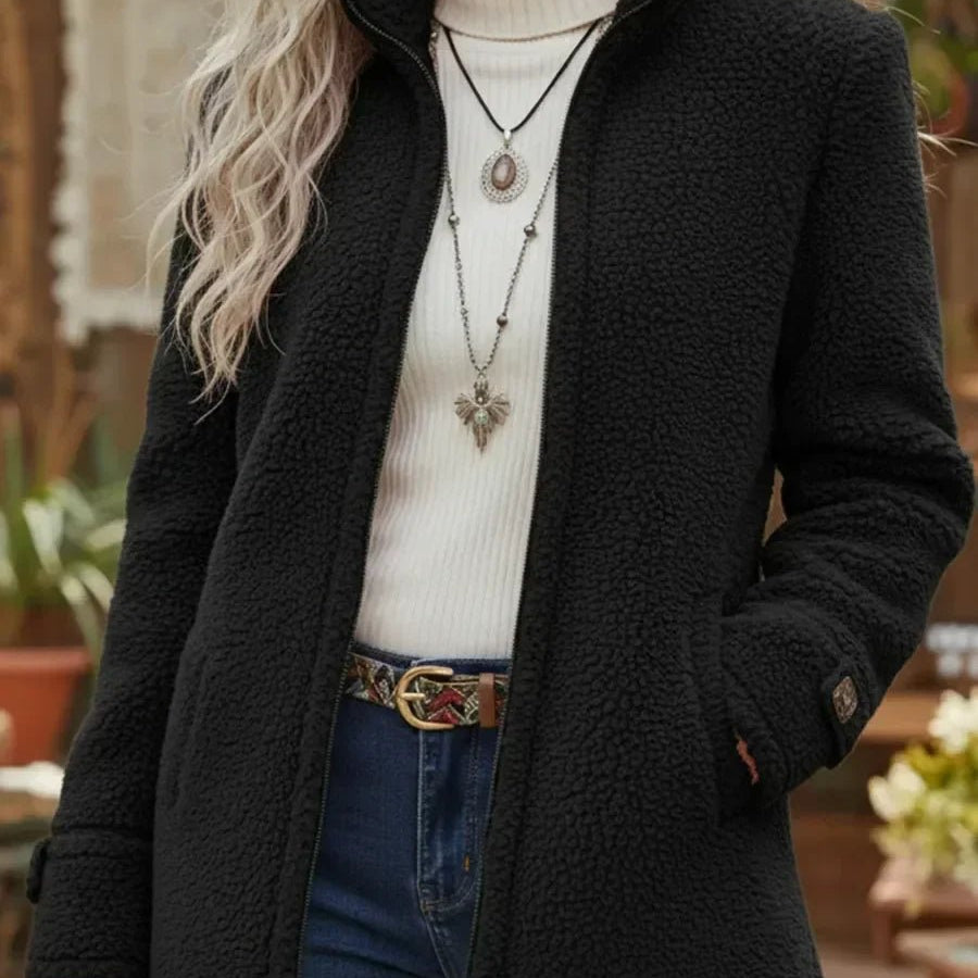 Fleece Stand Collar Jacket Women