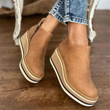Platform Wedge Ankle Boots with Side Zip