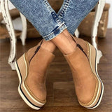 Platform Wedge Ankle Boots with Side Zip