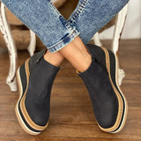 Platform Wedge Ankle Boots with Side Zip