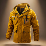 Hooded Parka Jacket with Zip Front and Flap Pockets
