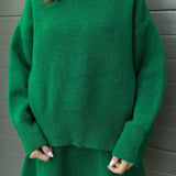 Oversized Knit Sweater Two-Piece Skirt Set