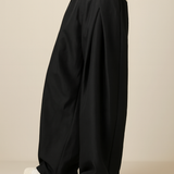 Pleated Wide-Leg Wool Trousers